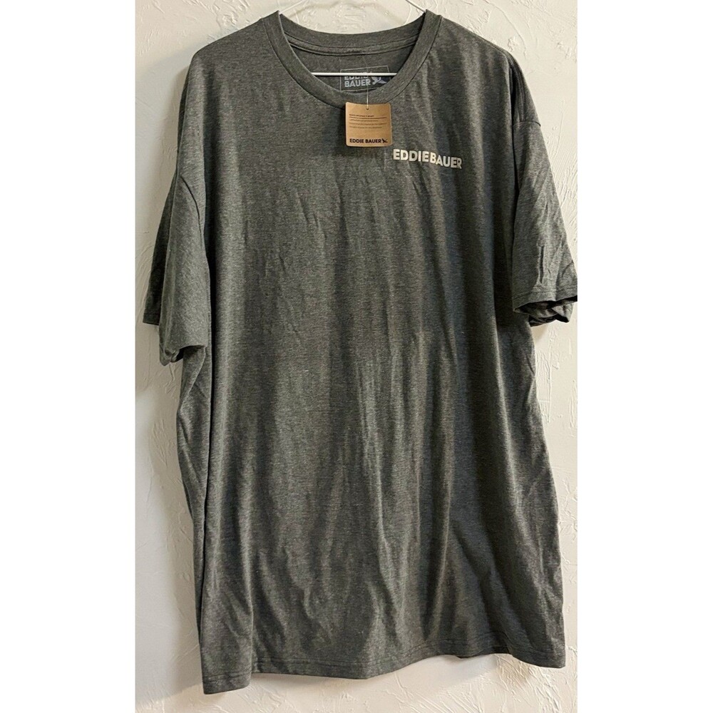 Eddie Bauer Men's Gray Short Sleeve T-Shrt Size XXL  With Bigfoot